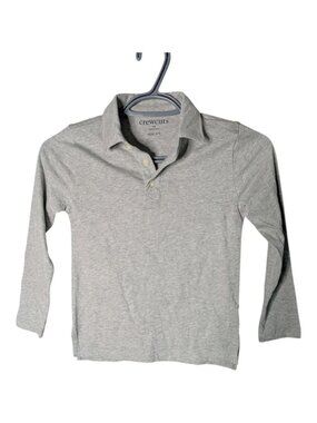 NWT Crewcuts (J.Crew) Kids' Long-Sleeve Polo Shirt Heather Grey Size 4/5